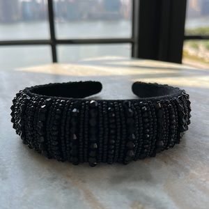 Zara black beaded headband